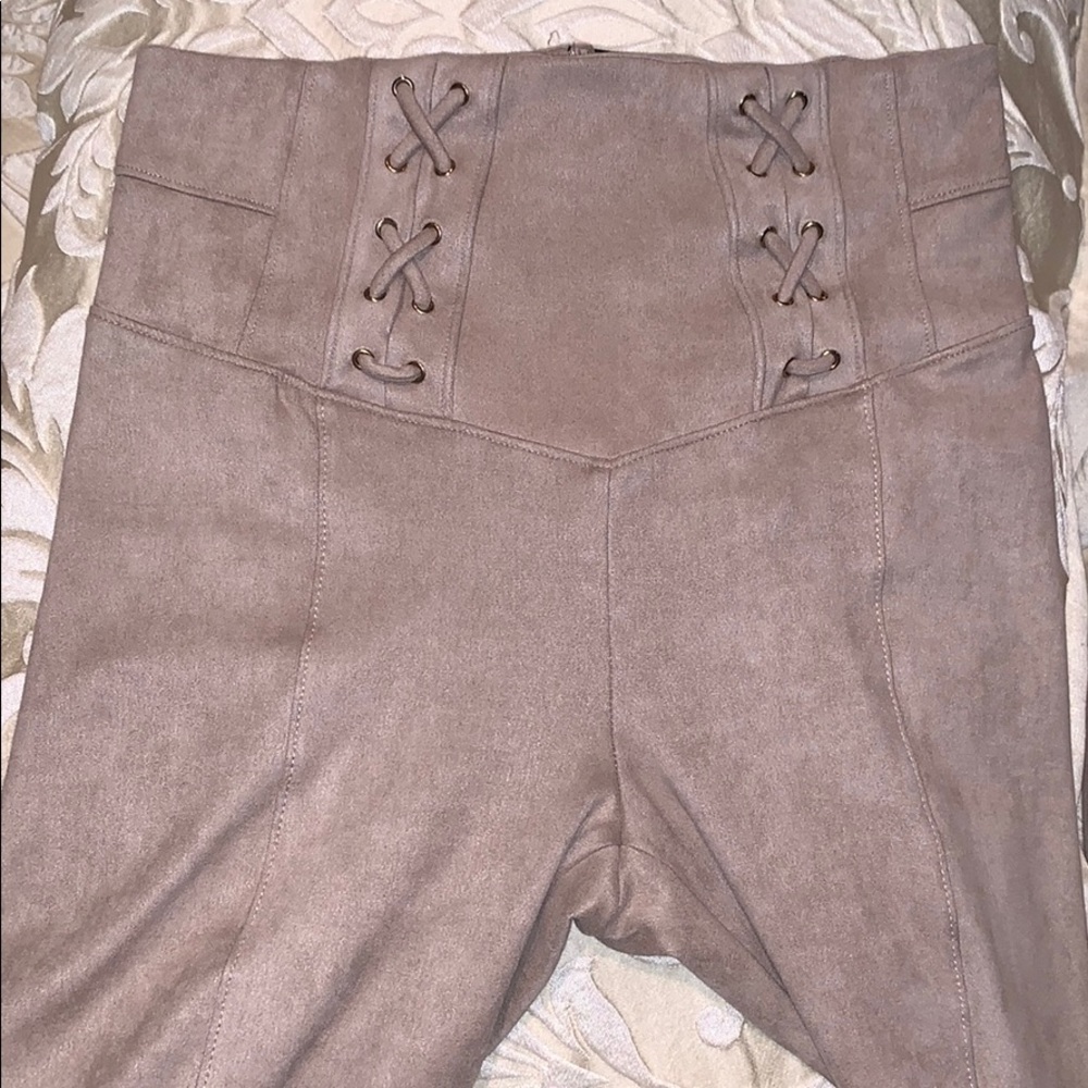 Bebe Faux Suede leggings